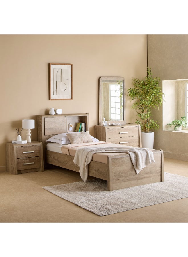 Home Box Curvy Nightstand with 2 Drawers in Light Wood - Image 5